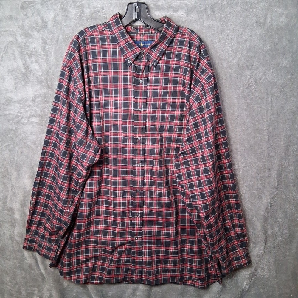 Ralph Lauren Button Down Long Sleeve Shirt Mens Size 3XLT Plaid Multicolor